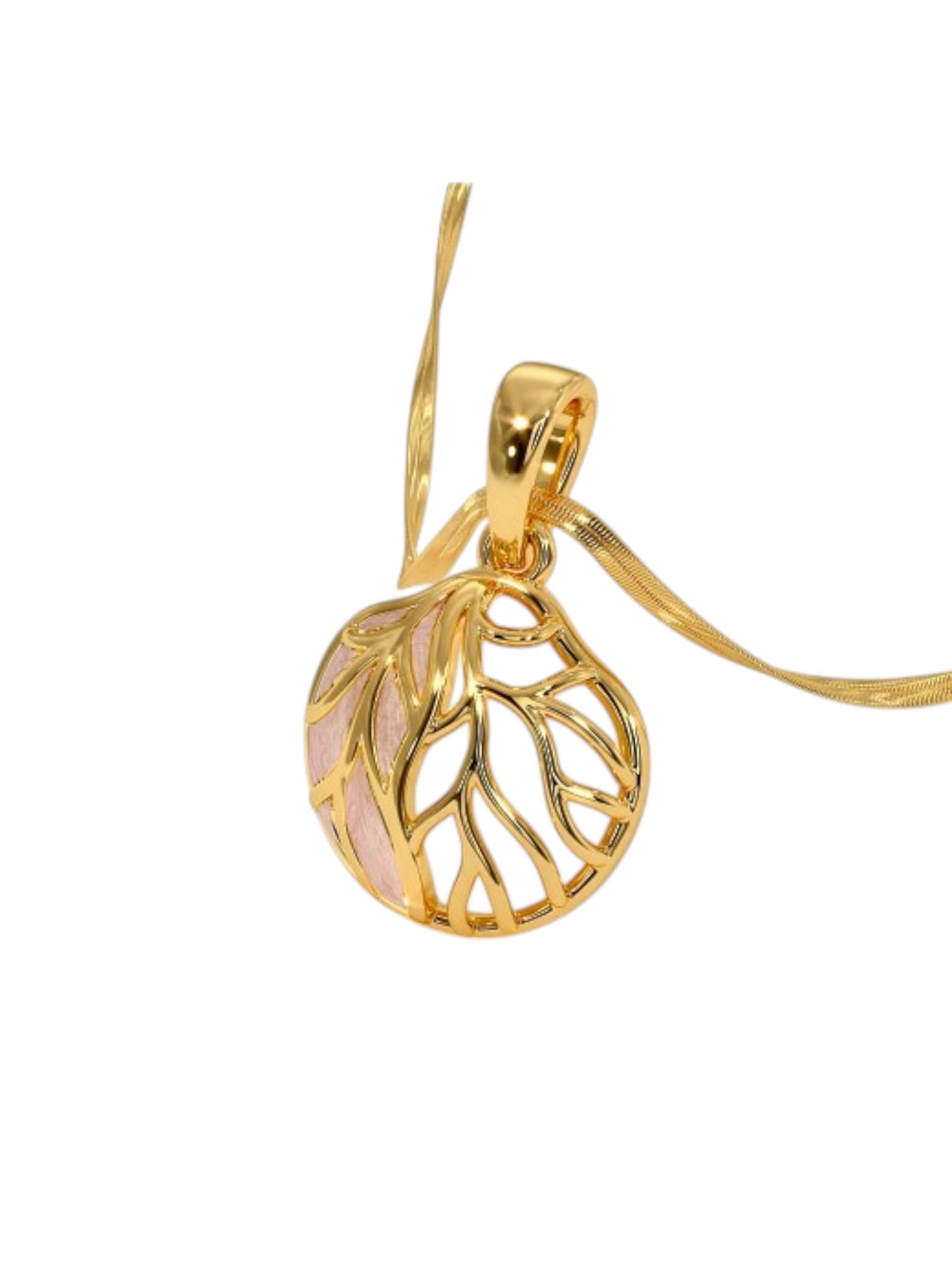 925 Sterling Silver Minimalist Design CZ Stones Gold Plated Pendant With Chain For Women By Kesardeep